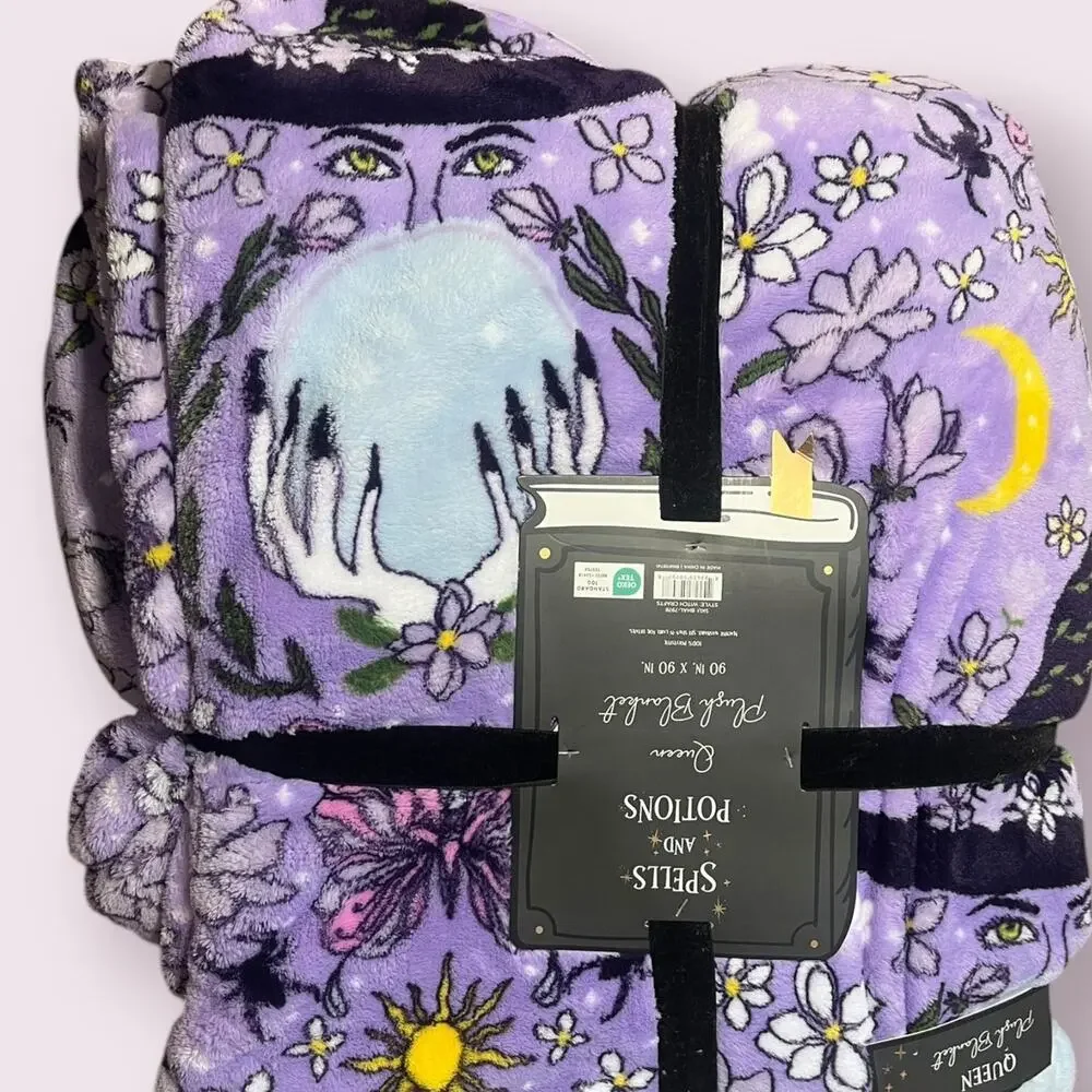 Spells and Potions Queen Purple Plush Blanket 90
